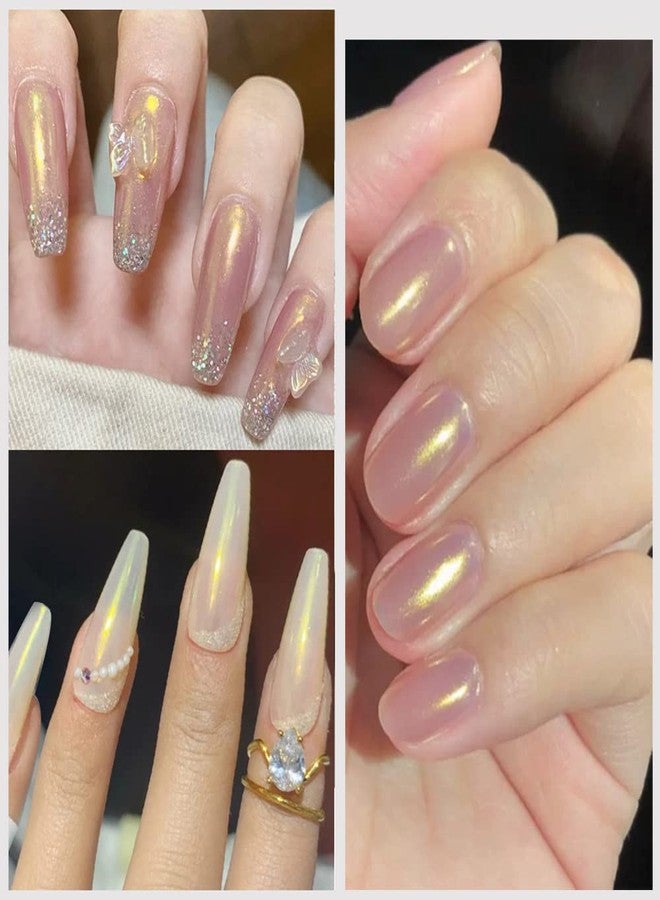 Furimuk 2 Boxes of Pearl Chrome Nail Powder Glazed Gold White Pearl Chrome Nails Powder, High Gloss Glitter Nail Art Ice Aurora Dust Nail Powder for Manicure Decorations - Image 4